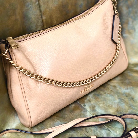 Coach Leather Crossbody Clutch Handbag Purse Gold - Picture 4 of 10